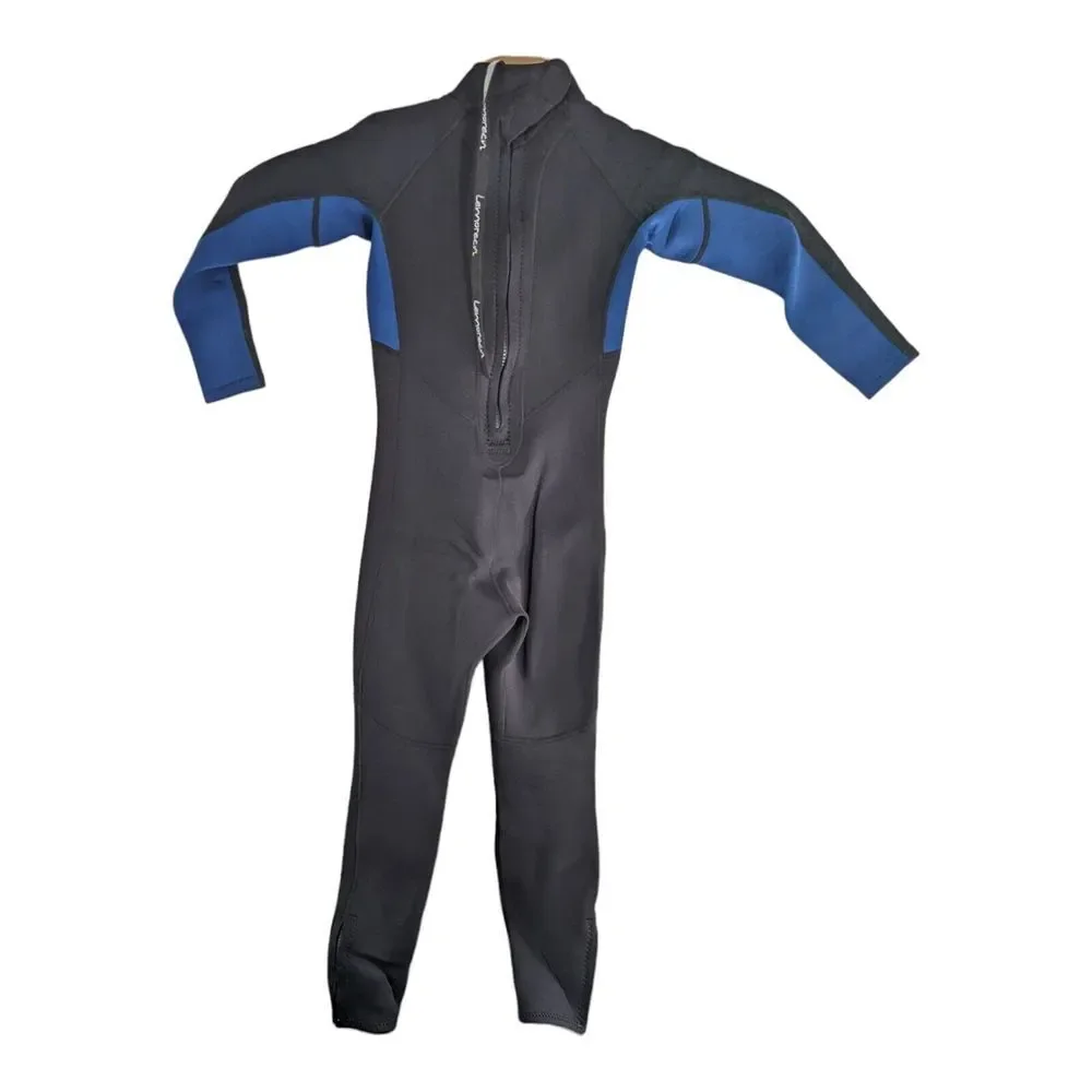 Lemorecn‎ Kids Size 12 Black Royal Blue Swimming Surfing  Ocean Wetsuit Back Zip
